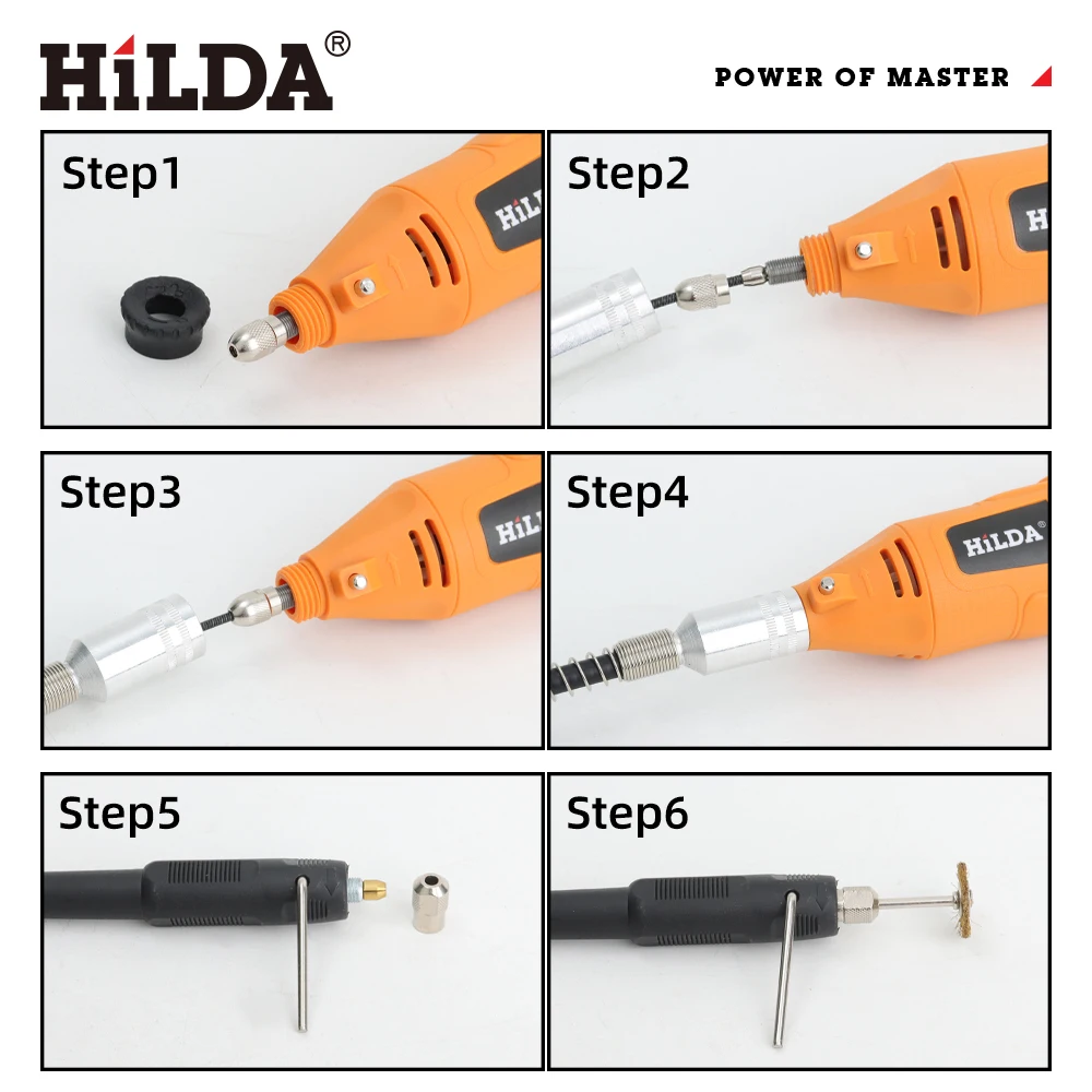 آلات طحن رمح مرن من HILDA لملحقات الأدوات الكهربائية لملحقات آلات الطحن الدوارة من دريمل