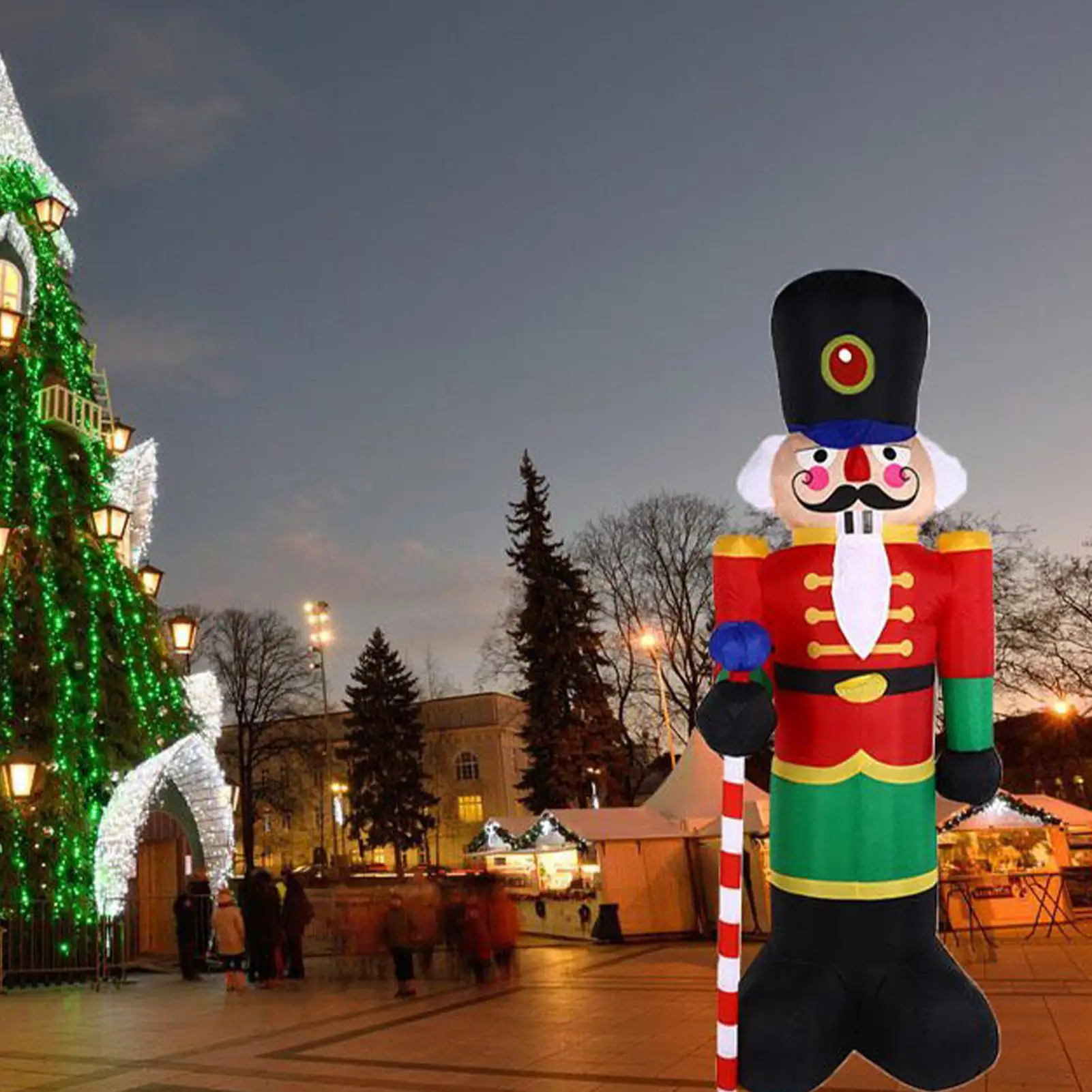 Inflatable Nutcracker 8ft Waterproof LED Lights Decor Christmas Outdoor Inflatables For Family Friends Indoor Party Holiday