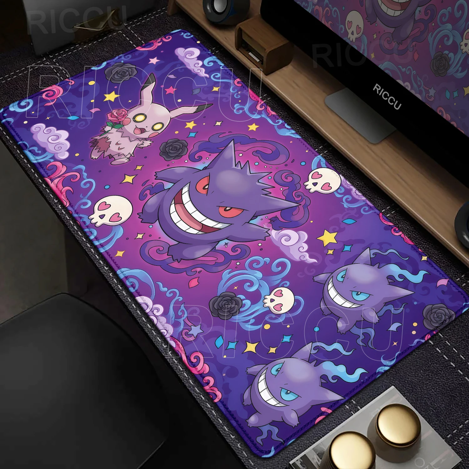 Anime Mouse Pad PC Cabinet Desk Mat G-gengar XXL Mousepad Office Accessories Large Gaming Keyboard Carpet Pokémon Extended Pads