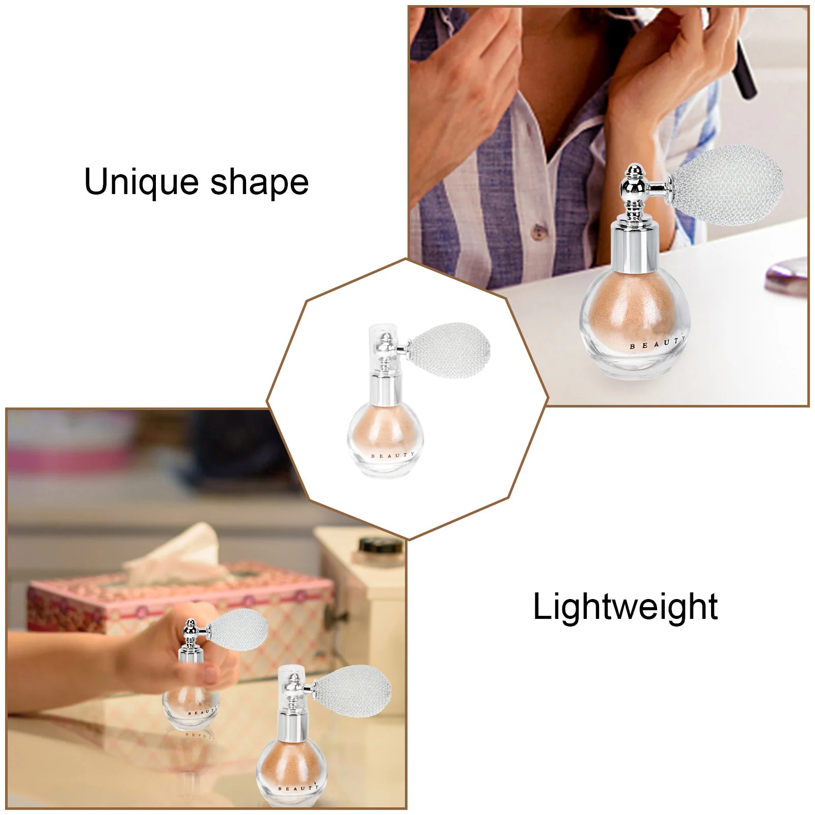 1 szt. Złoty Brokatowy Puder Rozświetlający Akcesorium do Makijażu Błyszczący Spray z Cekinami do Ciała Twarzy Włosów Rękodzieła Specjalny