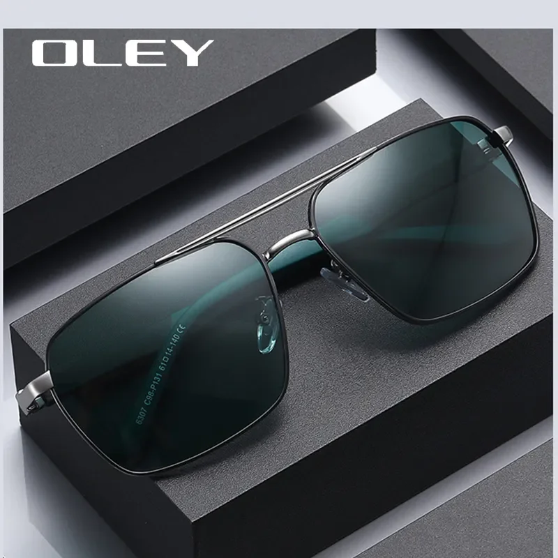 OLEY-Polarized Sunglasses for Men, Classic Pilot Style, Aluminum-magnesium, High-Definition, Anti-Glare Goggles, UV400, Fashion