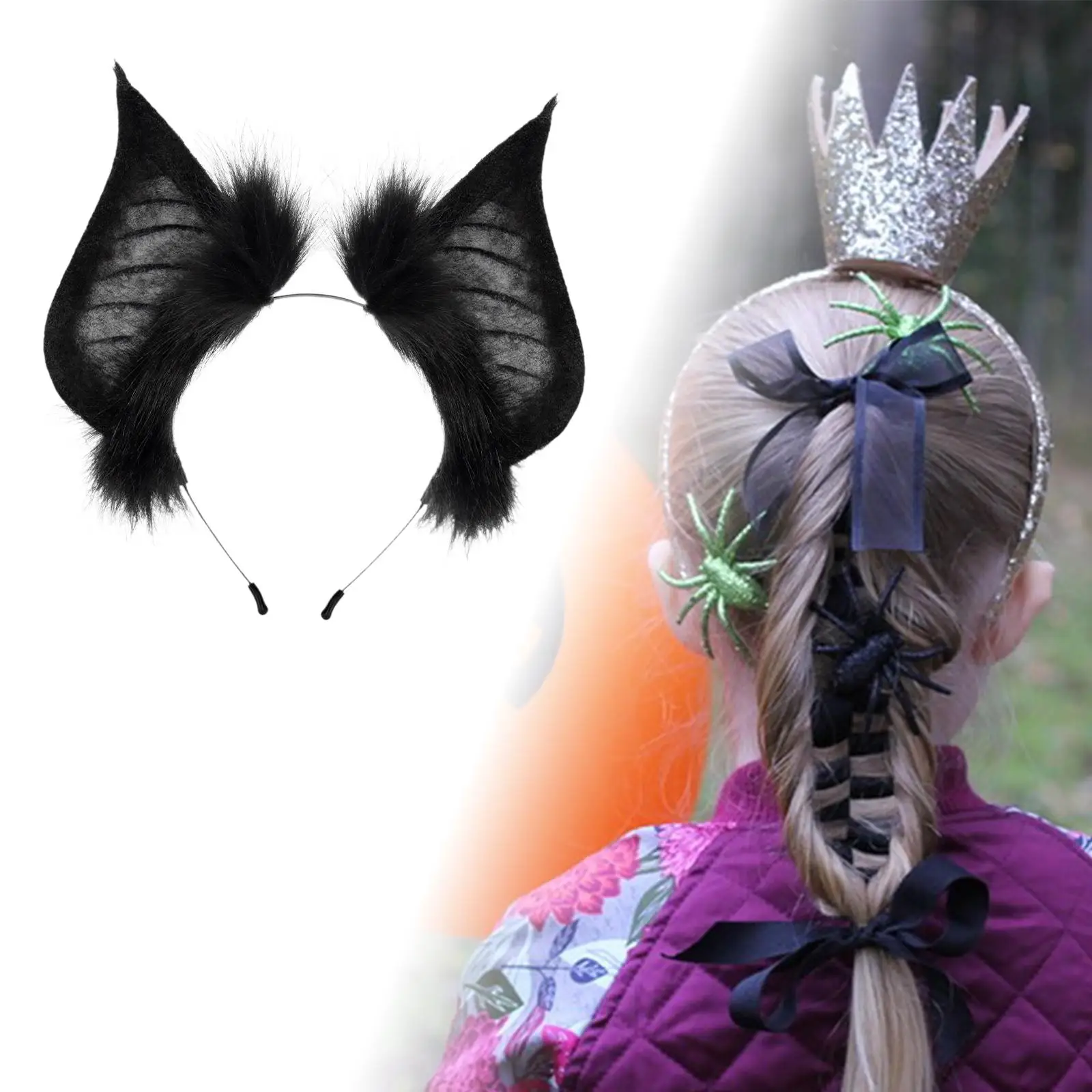 

Bat Ears Headband Cosplay Cute Handmade Funny Gifts Photo Props Anime Witch