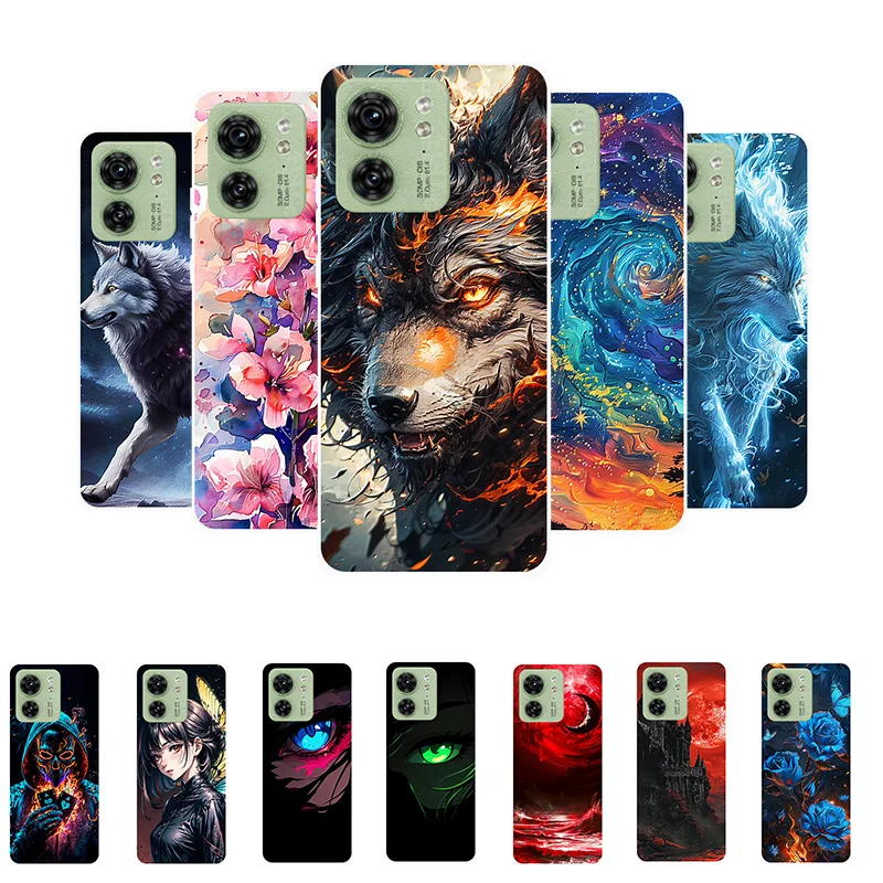 For Moto Edge 40 Case XT2303-2 Wolf Painted Cover Shockproof Soft Silicone Phone Case For Motorola Moto Edge 40 Fundas Edge40