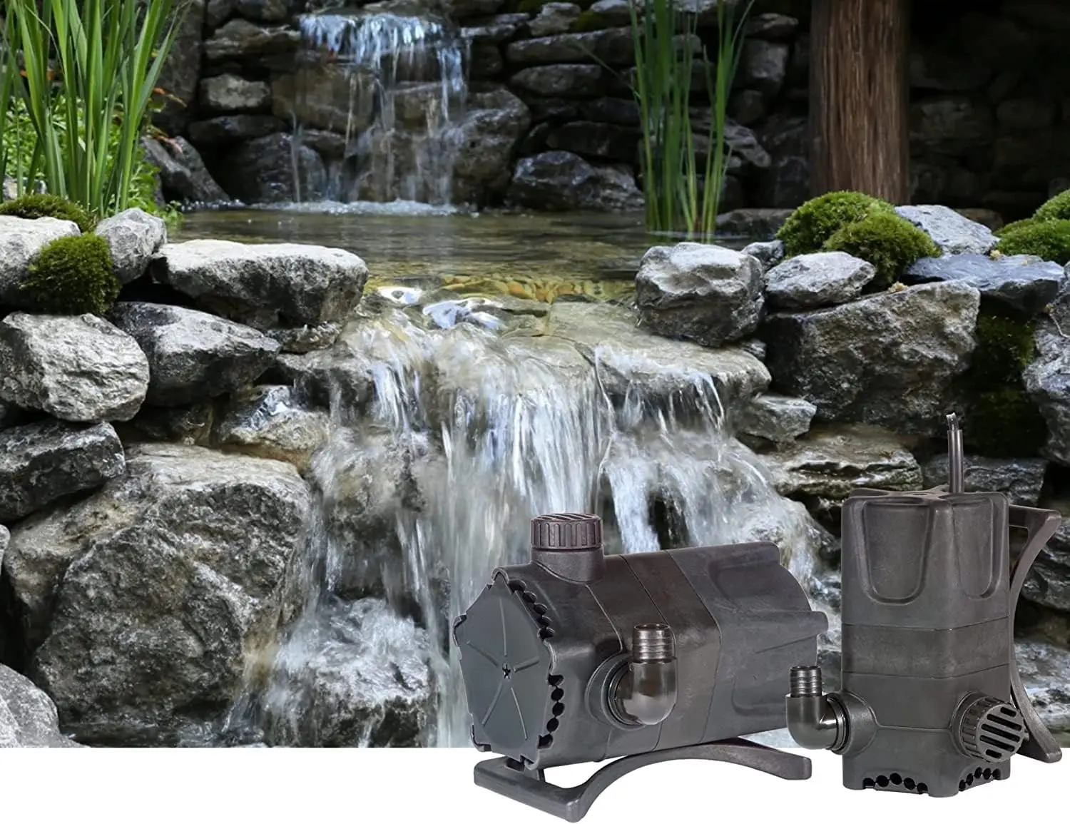 115 Volt, 4280 Dual Discharge Direct Drive Submersible Waterfall and Pond Pump, Black, 566407