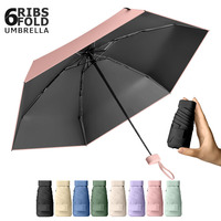 Small Mini UV Umbrella for Women Lightweight Compact Travel Umbrella Portable Parasol Outdoor Sun Rain Umbrella for Pocket Purse