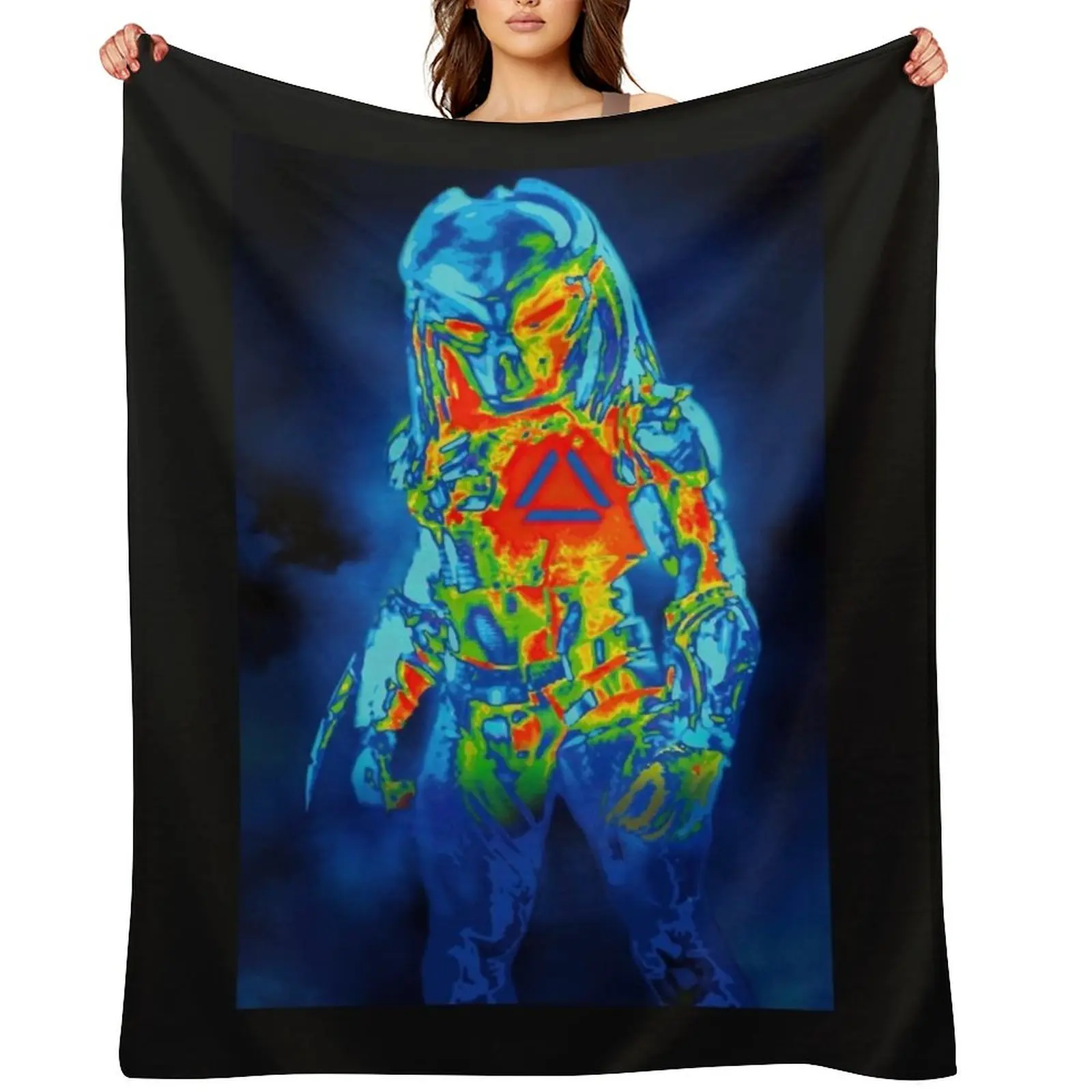 

Predator Vision Sticker Throw Blanket Winter beds valentine gift ideas blankets ands halloween Blankets