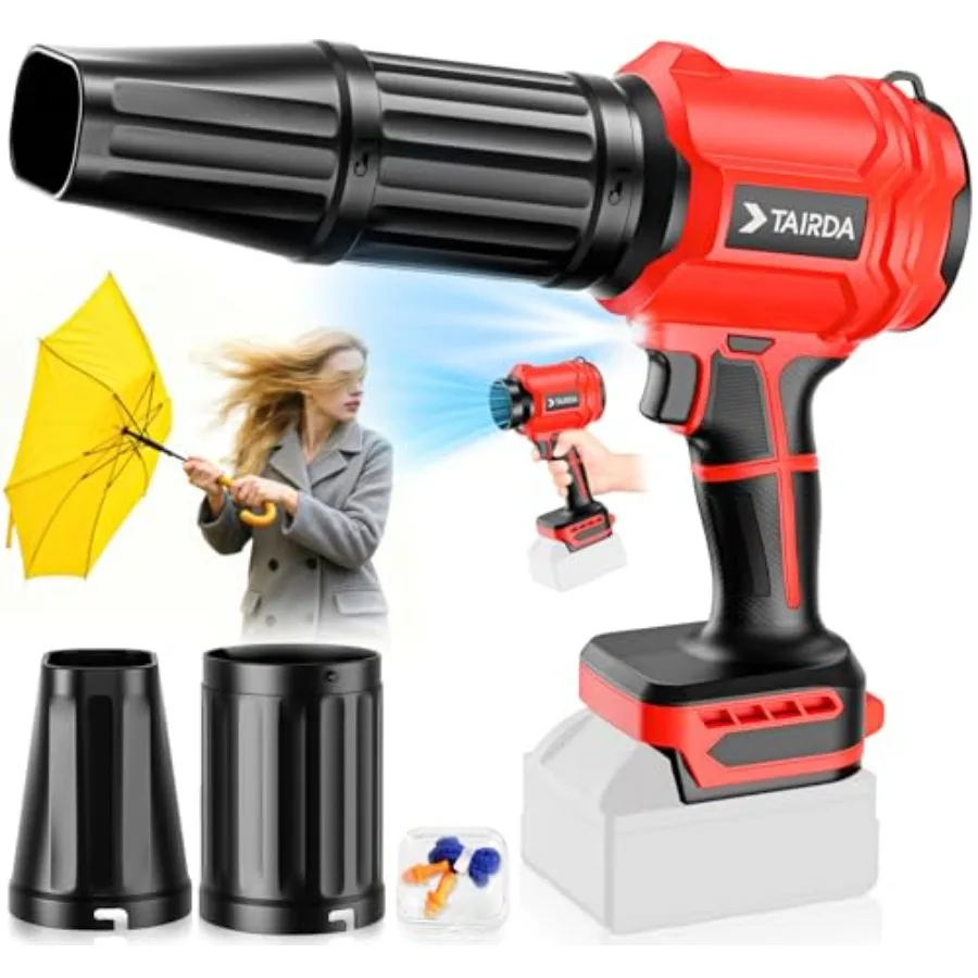 

Беспроводная воздуходувка для листьев, совместимая с аккумулятором Milwaukee 18V (без аккумулятора), мини-турбовоздуходувка с 2 насадками, легкая и компактная.