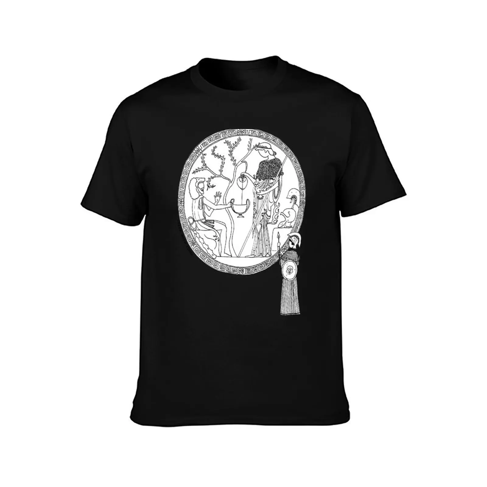 Greek Myth Comix - Athene and Heracles roundel T-Shirt Summer Casual Cotton Tee Oversized Streetwear Tops Unisex Men Women