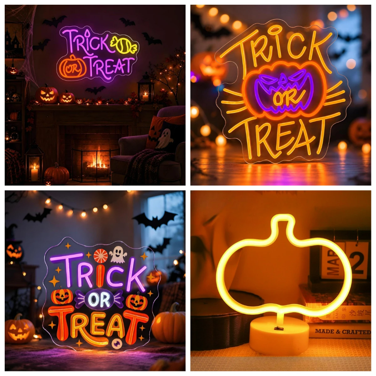 Home Decor Lighting Tricks - Trick or Treat Halloween Neon Sign
