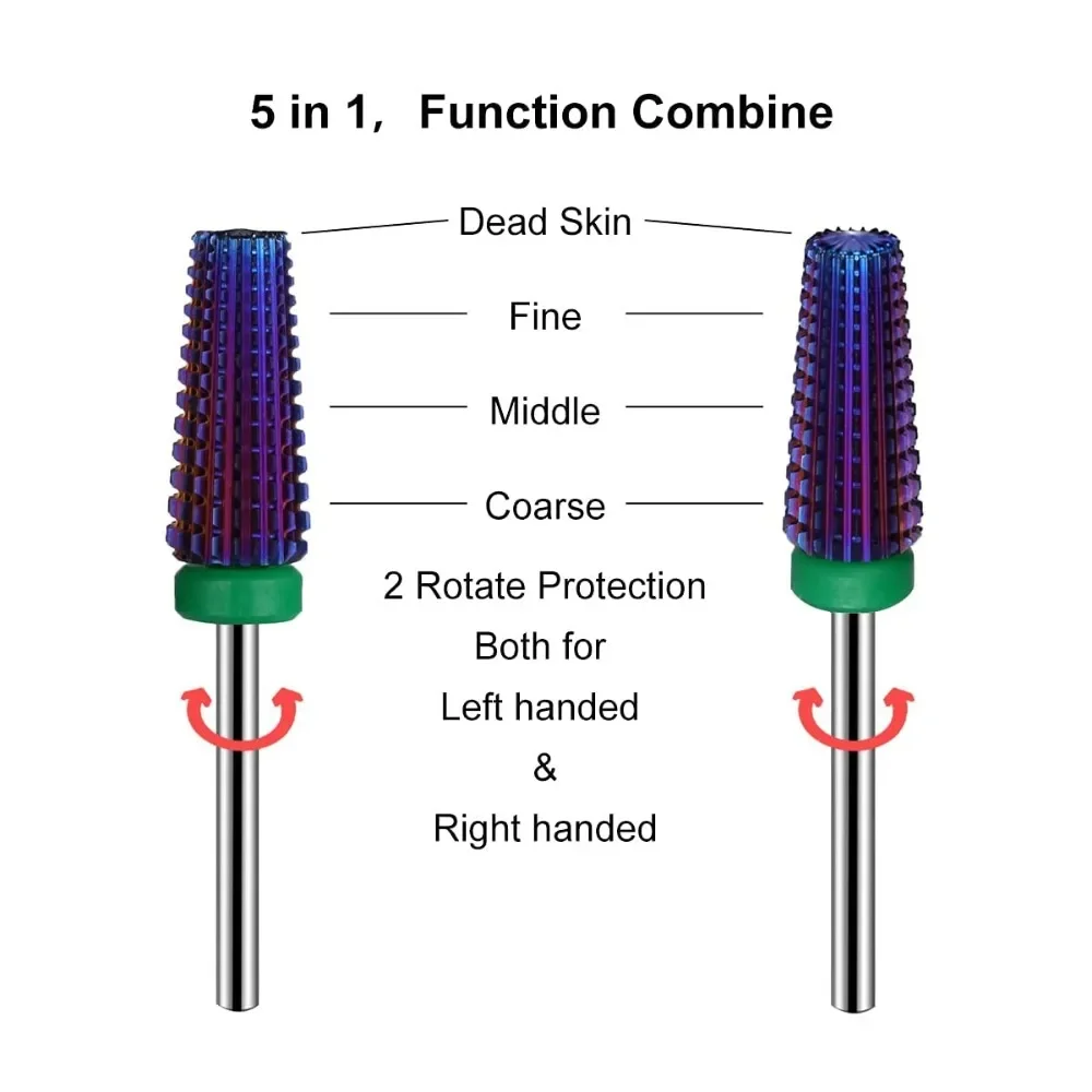 Broca de unha de tungstênio de grão grosso resistente de dupla face para remoção eficiente de acrílico e gel