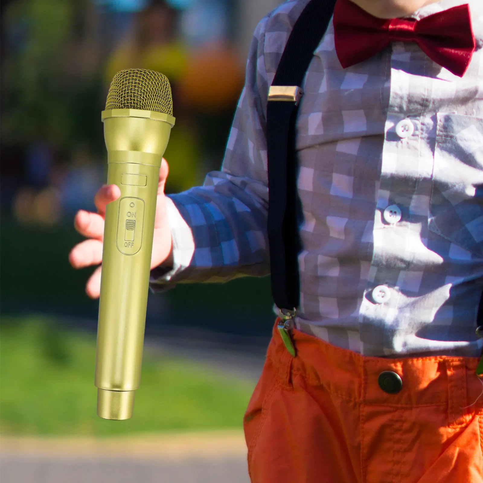 1Pcs Safe Eco Friendly Bright Colored Plastic Simulated Microphone Kids Stage Prop Party Supply Pretend Play Learning Tool