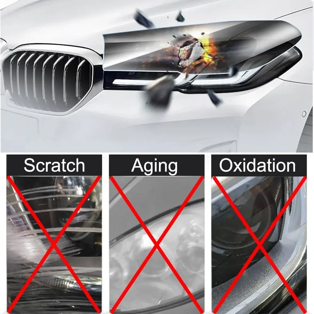 High Quality TPU PPF film 0.3*15M/3M/2M/1M/Rls Car Headlight Protective Film Self-healing Anti Scratches light black transparent