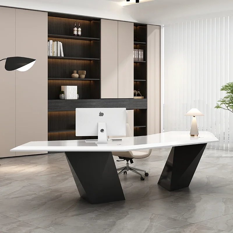 Muebles de oficina, escritorio de pintura, director de diseño, oficina, simple, moderno, creativo, mesa de jefe, sillas