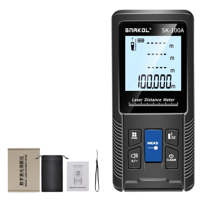 Intelligent Lasers Distance Display Meter Portable Hand Held Digital Measure Tool Roulette Rangefinder Shockproof DropShipping