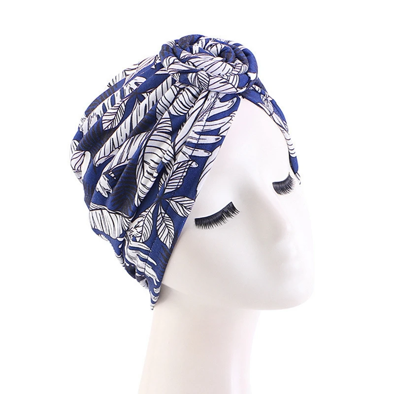 Women Flower Knot Turban Hats Muslim Hijabs Ethnic Style Headscarf Beanies Party Wedding Headdress African Underscarf Bonnet