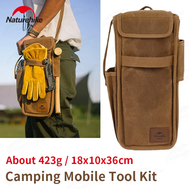 Naturehike Camping Mobile Tool Bag Ultralight 16A Canvas Outdoor Waterproof Carrying Pouch Tool Storage Cycling Mobile Phone Bag