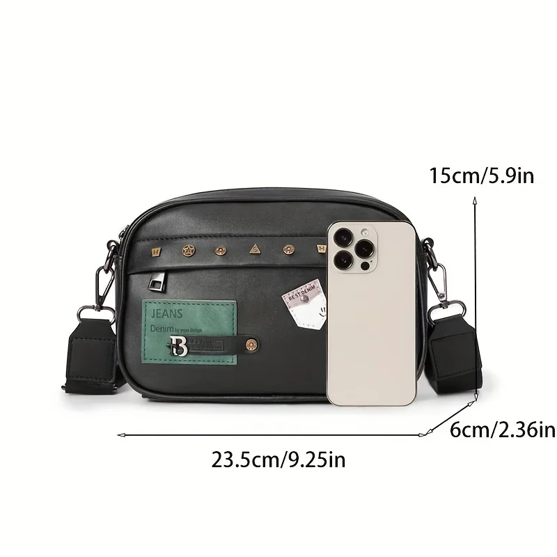 Street Trendy Shoulder Bag for Young Men Fashion PU Leather Crossbody Bags Party Business casual Mobile Bag