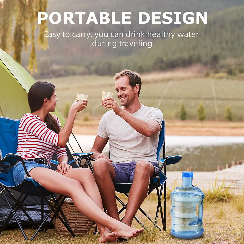 

1 set Mineral Water Bottles 5L Small Mouth Bucket PC Material Portable Camping Hiking Large Capacity Water Jug Home Car Storage