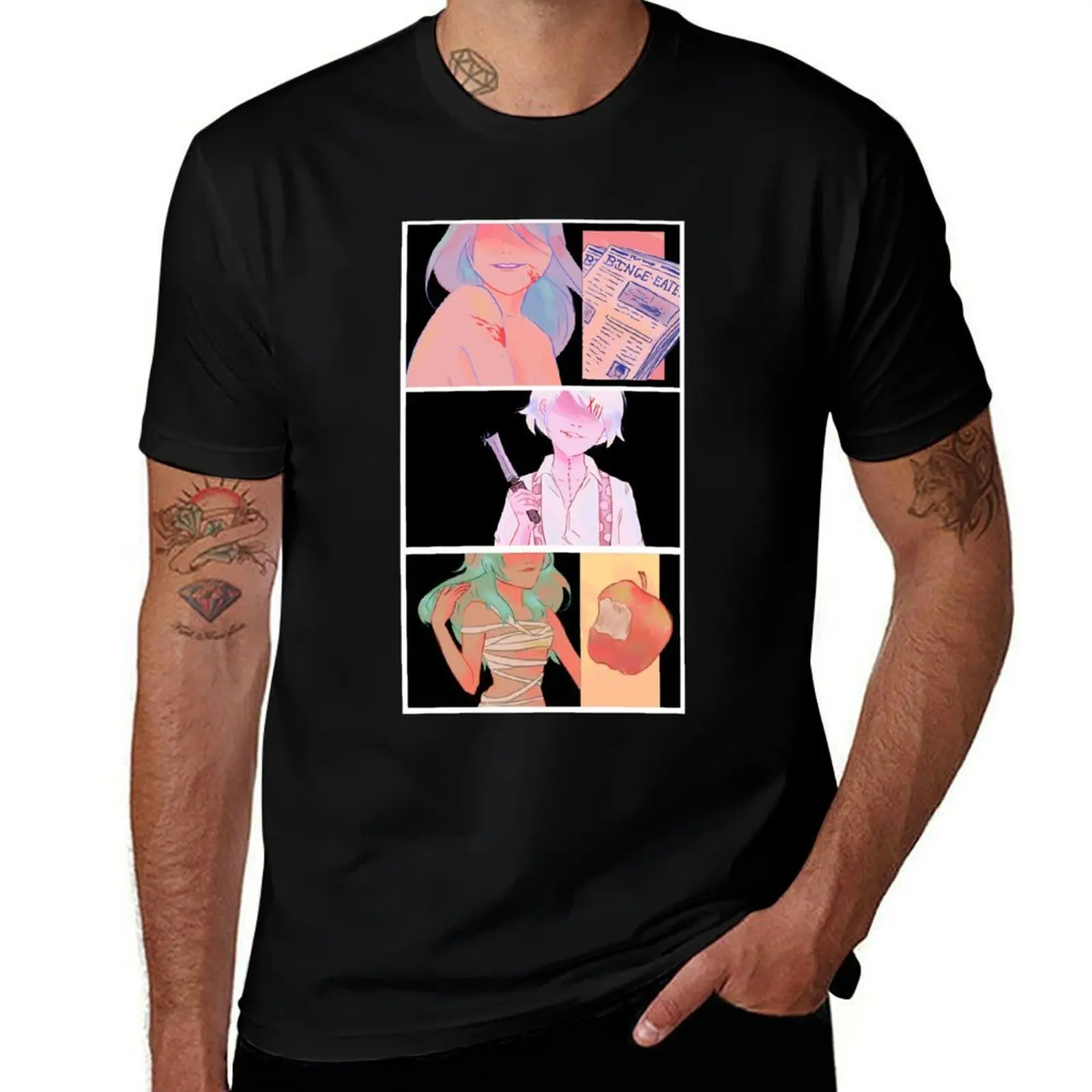 

rize, juuzou, and eto Classic T-Shirt Trendy Pattern T-Shirt for Men