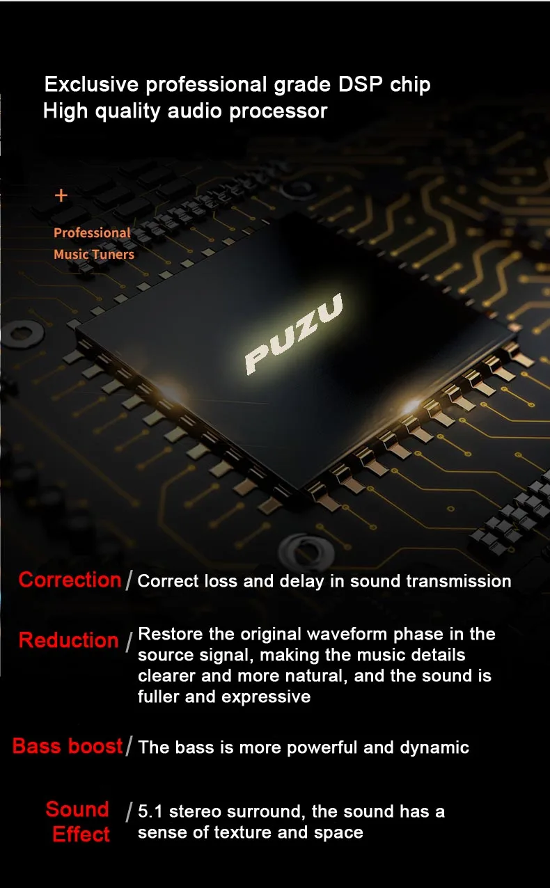 PUZU PZ-C7 Kabelbaum 4X150W Auto-DSP-Verstärker Autoradio-Sound-Upgrade Digitaler Audiosignalprozessor für Hyundai Kia – Detail 2