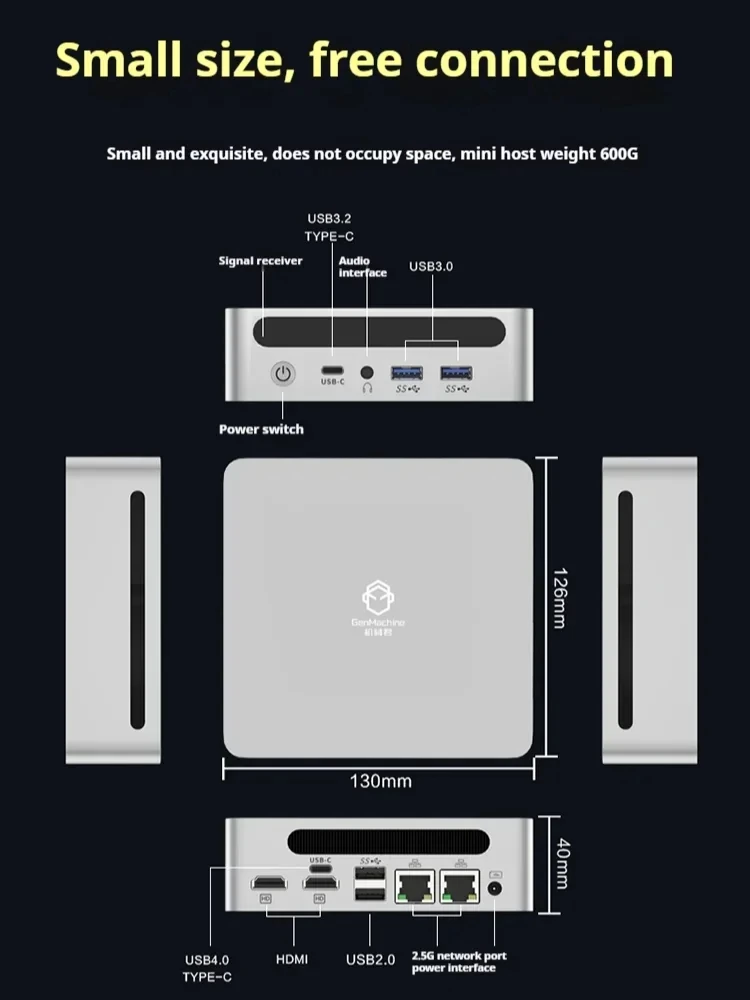 SZBOX AMD Ryzen R7 7735HS كمبيوتر صغير Windows 11 DDR5 WIFI6 BT5.2 16GB 32GB SO-DIMM * 2 M.2 2280 4K كمبيوتر ألعاب محمول لسطح المكتب #5