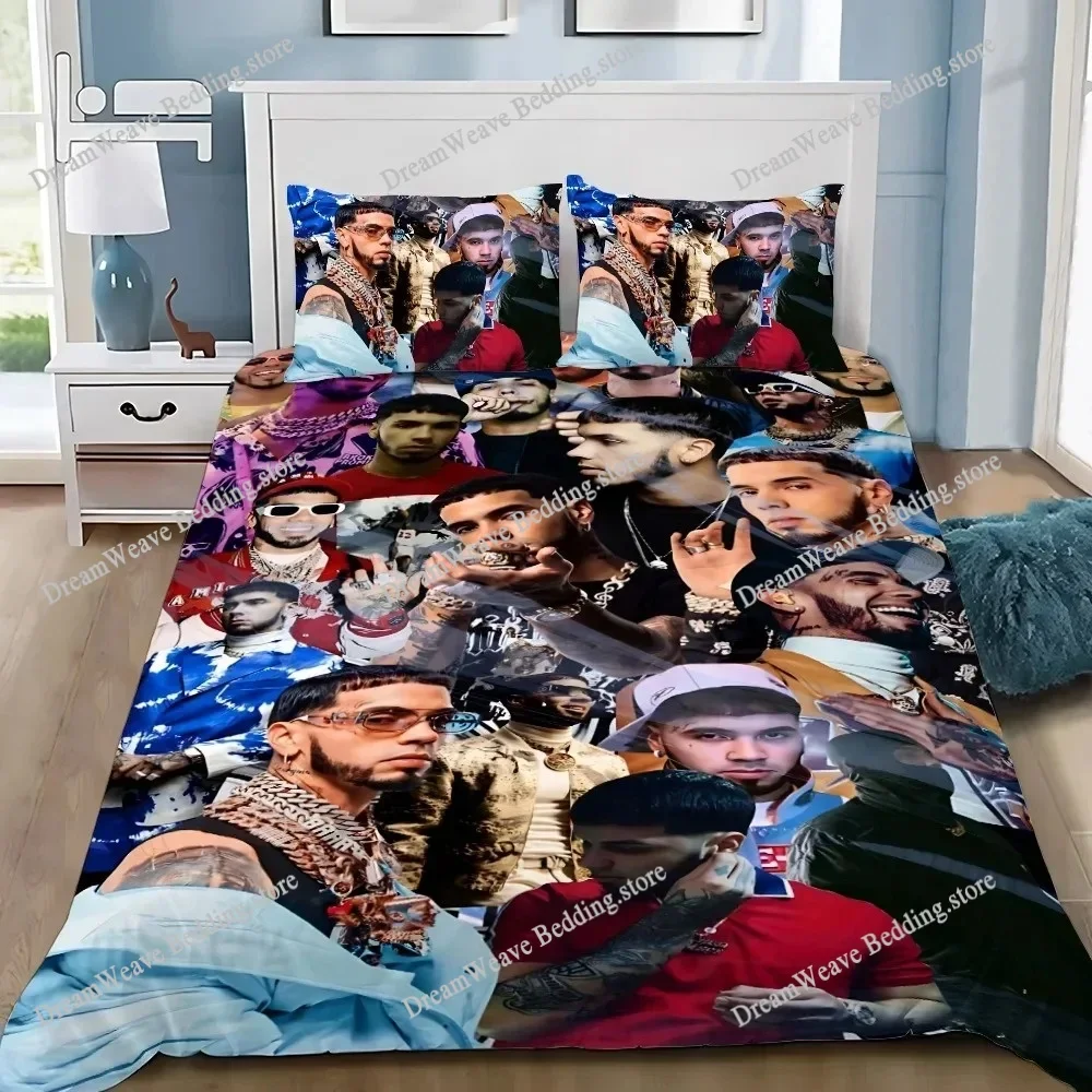 

Anuel AA Bedding Set Single Twin Full Queen King Size Bed Set Aldult Kid Bedroom Duvetcover Sets bed sheet set 2025 Luxury Gift9