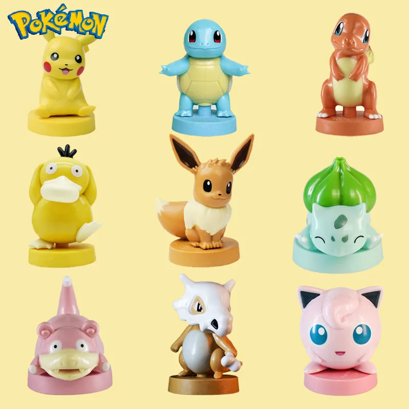 Pokemon Pikachu Figur Charmander Eevee Cubone Harz Anime Puppe Bleistift Topper Stempel Kinder Spielzeug Ornament Nette Signet Geschenke