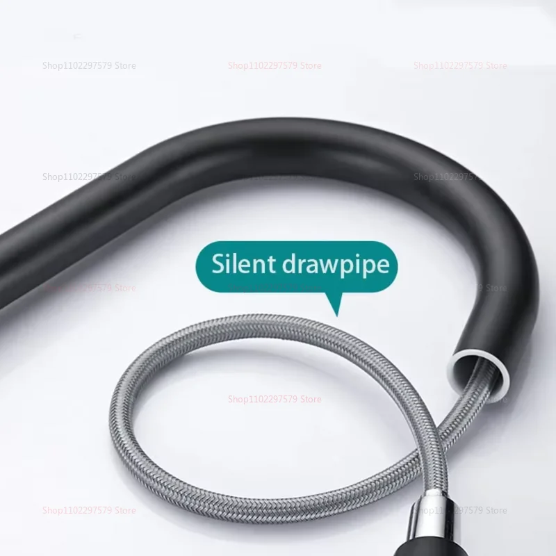 صنبور المطبخ الفولاذ المقاوم للصدأ ثقب واحد سحب رذاذ 360 °   صنبور حوض دوار ذو قوس عالي تصميم حديث 2025 جديد