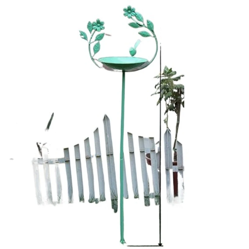 

Black metal bird design decorative bird food feeder with stand, perfect for home garden outdoor and indoor decoration