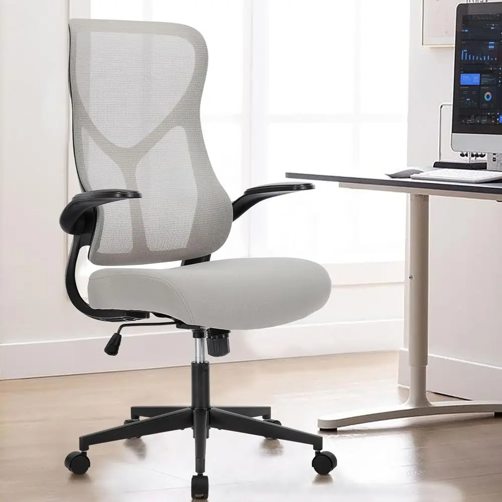 

Ergonomic Oice Chair, Comy High Back Desk Chair with Wheels or Adults, Swivel Rolling lip Up Arms Mesh Gaming Chairs or Home, Gr