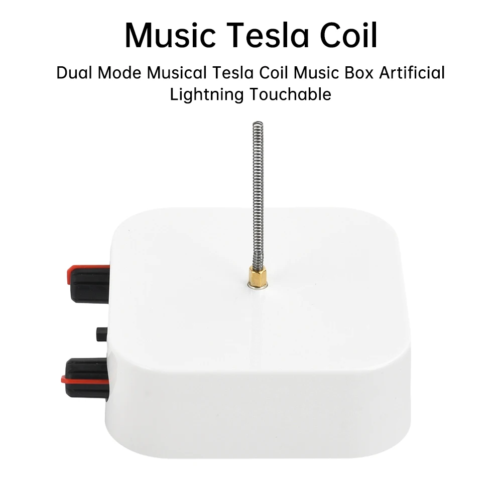 AC 110-220V Dual Mode Tesla Coil - Touchable Artificial Lightning with Bluetooth & Audio Input for Music, Science Experiments