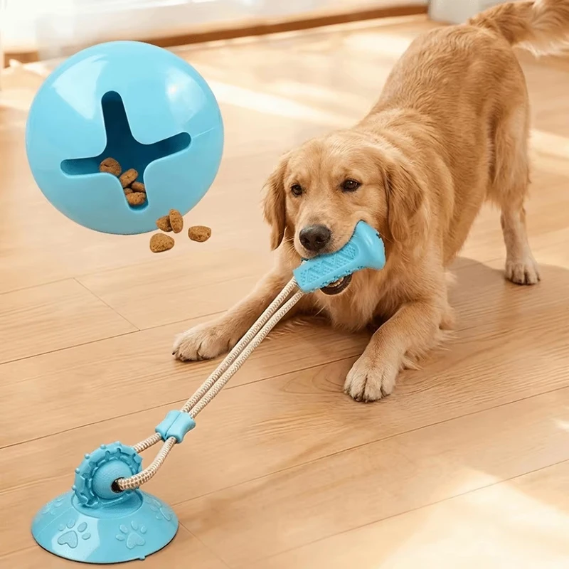 

Suction Cup Dog Toy Interactive Tug Rope Toy With Food Dispenser Teeth Cleaning Chewing Toy For Boredom Relief And Pet Exercise