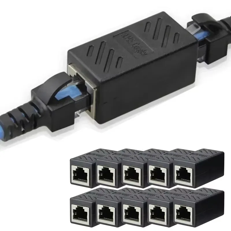 1-8Pcs RJ45 connector Network extender Ethernet Kabel RJ45 extender adapter Gigabit interface Female to Female network connector