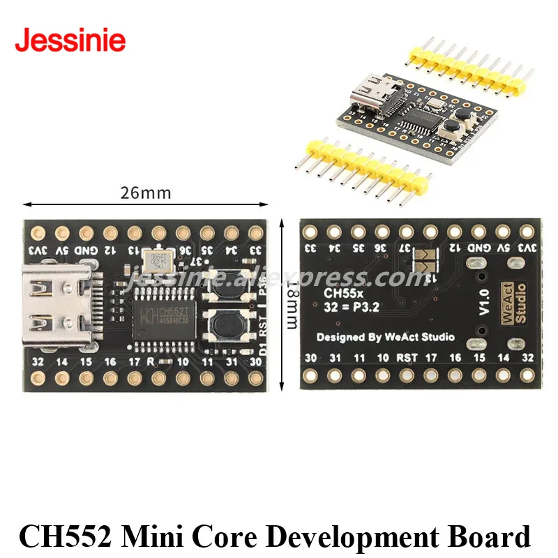 CH552 Mini Core Development Board 51 Minimum System Learning Board Module Type-C WCH MCS51 E8051 24MHz CH552T For Arduino