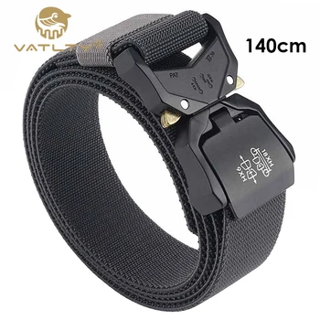 VATLTY Cintura elastica da 140 cm per uomo Fibbia a sgancio rapido in lega di alluminio Cintura tattica in nylon resistente Accessori militari maschili