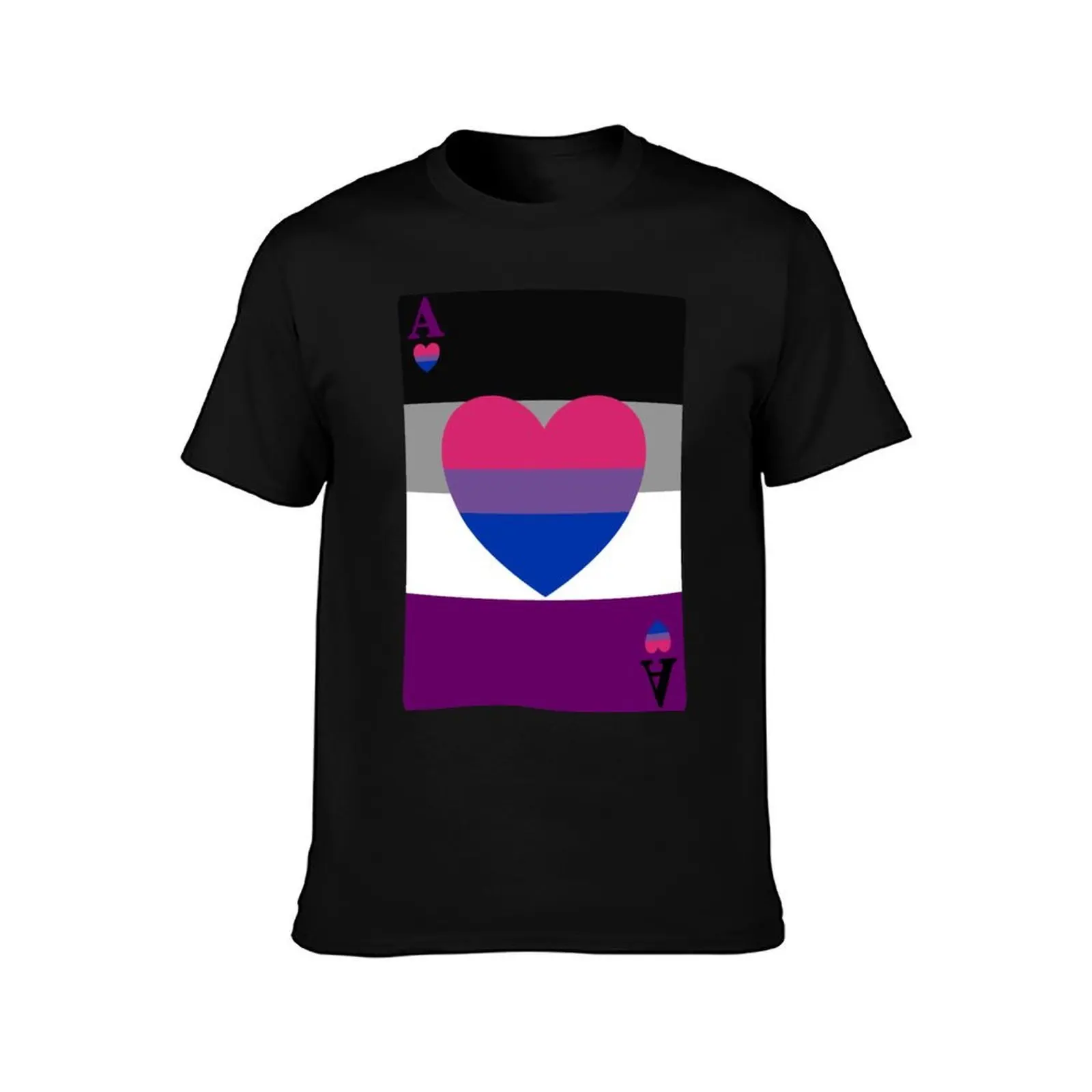 Ace playing card Asexual and Biromantic T-Shirt Soft Touch Basic Cotton T-Shirt