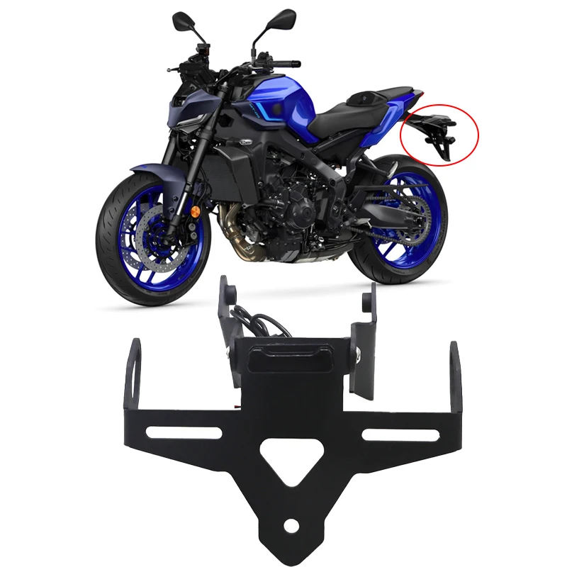 Adjust The Folding MT09 Motorcycle License Plate Holder LED Light Tail Tidy Fender Eliminator FOR Yamaha MT-09 MT 09 2024 2025