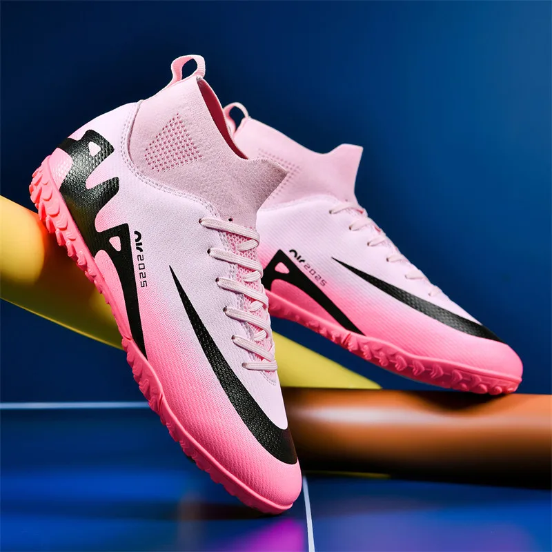 Soccer Shoes Men Field Training PU TF/FG High-top Football Competition Shoes Grass Fustl Fast Soocer Sneakers for Teen