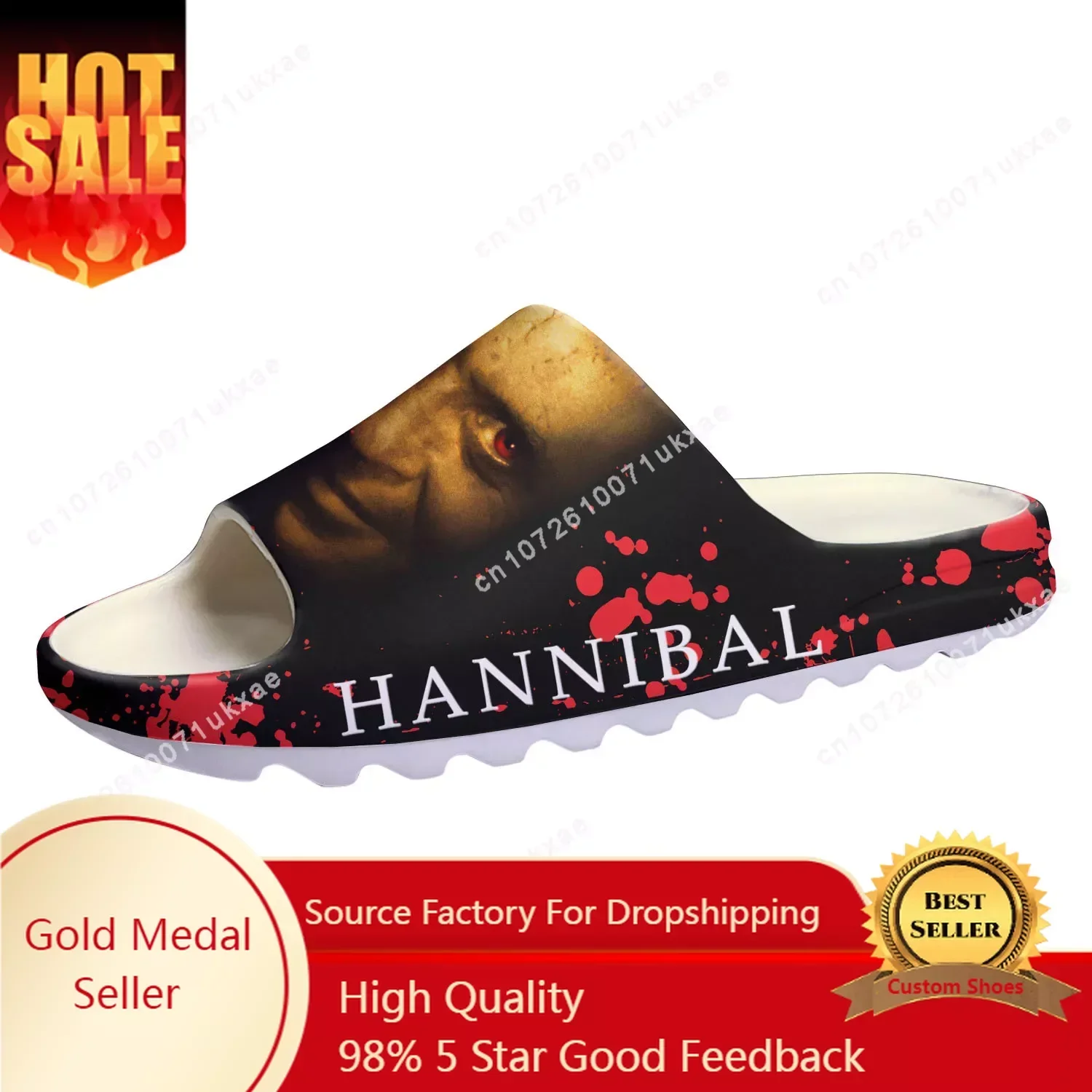 

Hannibal Movie Soft Sole Sllipers Home Clogs Anthony Hopkins Step On Water Shoes Mens Womens Teenager Step in Customized Sandals