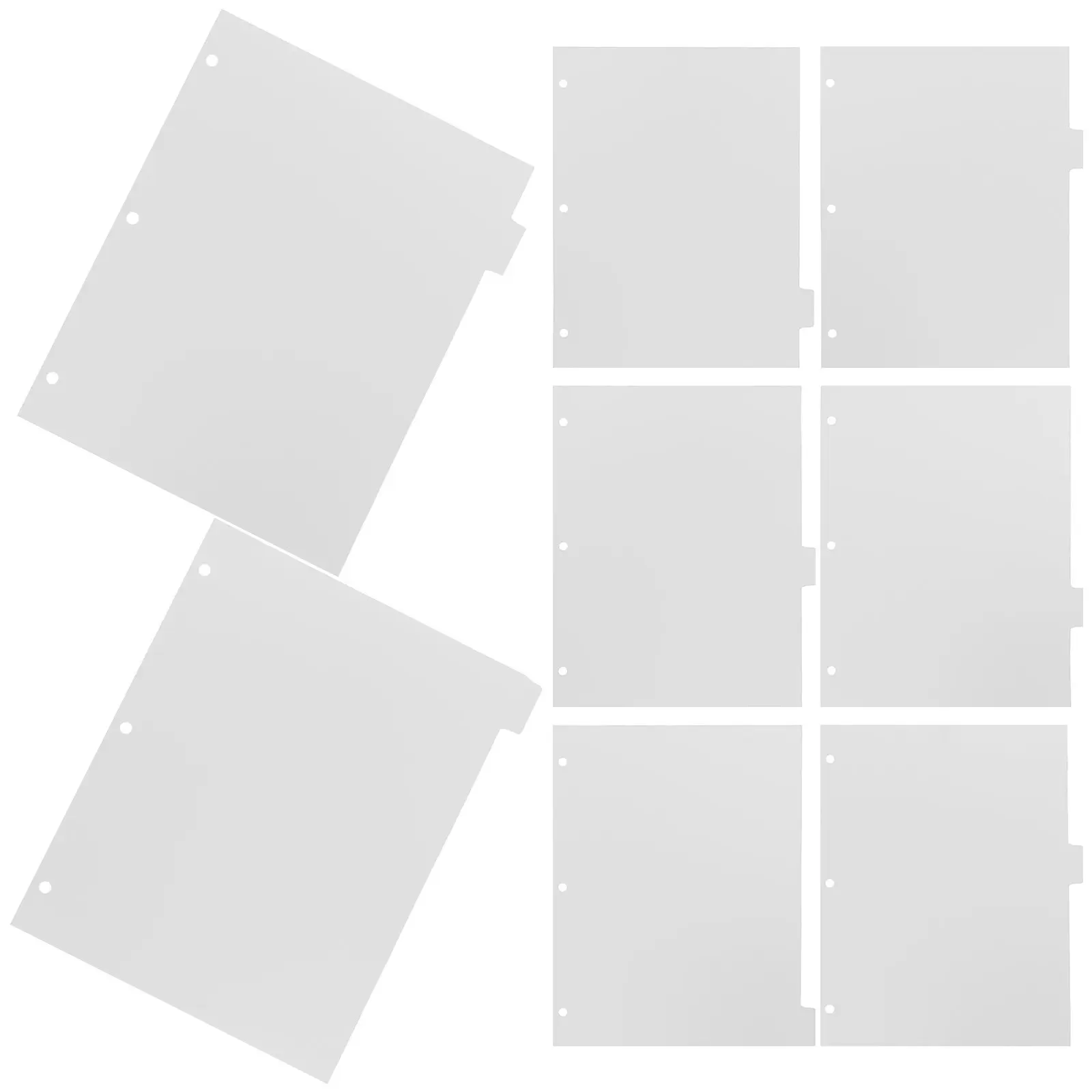 

8 Sheets Index Dividers PP Plastic Planner Binder Dividers Detachable Color Tab Organizer Pages Document Separator