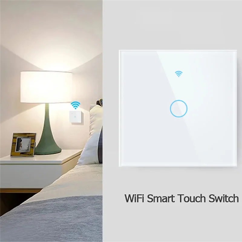 

N11R 1 2 3 4 Gang 2 3 Way Wifi RF 433Mhz Smart Wireless Touch Wall Light With Switch Button 220V With No Neutral