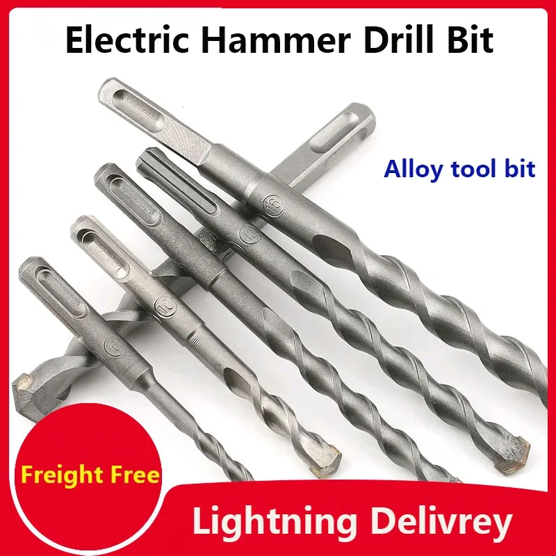 Electric Hammer Bit Impact Bit Lengthening Through  Wall Round Shank Two Pits Two Slots Square Shank Four Pits Cement Hole Drill