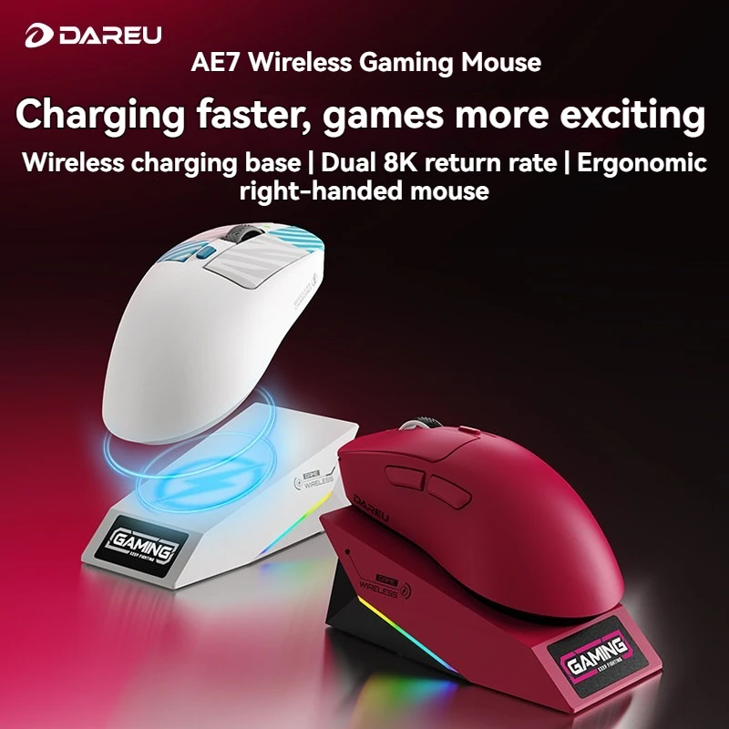 AE7 Wireless Tri-mode Mouse Customized Double 8k Rate of Return Lightweight Ergonomics Games Mechanical Keyboard Accessories