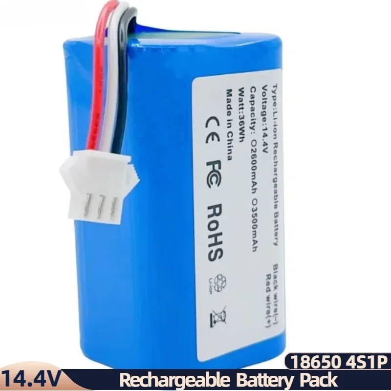 For Ropo Glass 2 Robot Vacuum Cleaners Spare Cylindrical 14.4V 14.8V 2600mAh 3500mAh Rechargeable Li-ion Battery Pack Wholesale