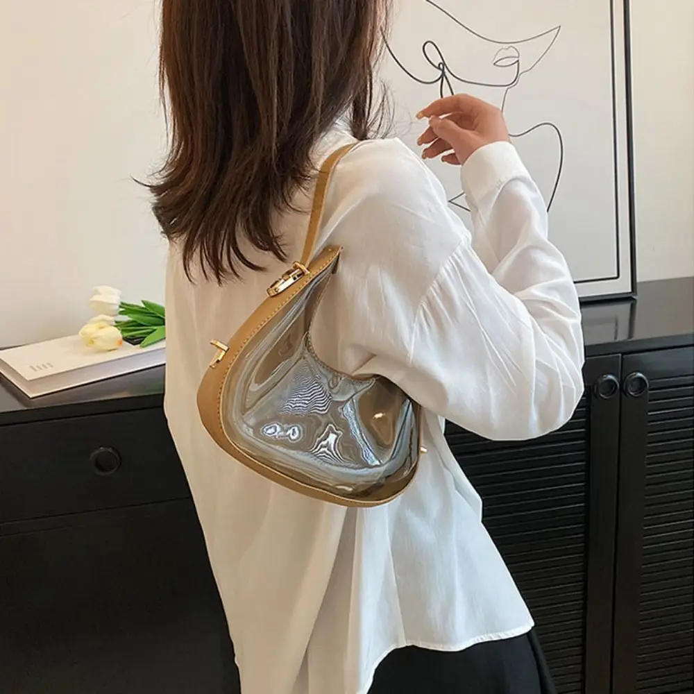 Simple Jelly Color Jelly Color Crossbody Bag Zipper Visible Transparent Shoulder Bag Phone Bag Tote Bag PVC Handbag Student