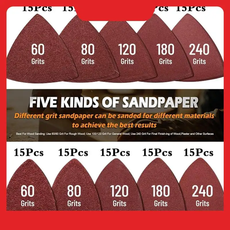 

162Pcs Oscillating Tool Sanding Pads Kit, 4Pcs Triangle Sanding Pads, 4Pcs Finger Sanding Pad And 4Pcs Multi Tool Blades-N38R