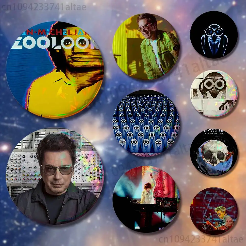Oxygene Jean Michel Jarre Badges 25mm 32mm 44mm 58mm 75mm Round Cosplay Pin Bag Decor Fans Collect Friends Gifts Souvenir