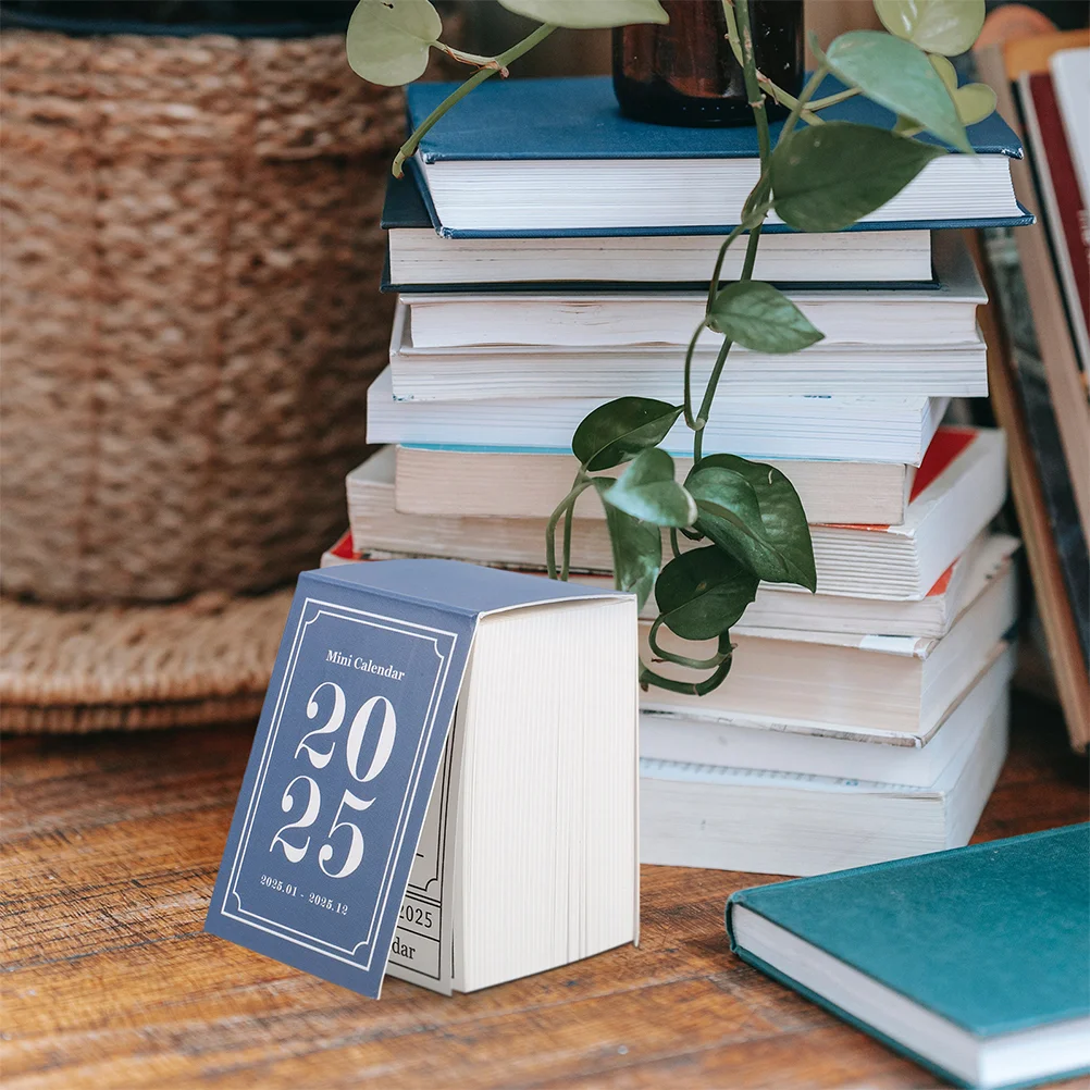 

2 Pcs Bulletin Board Calendar Mini Desk Classroom Flip Table Blue Paper Cute Office
