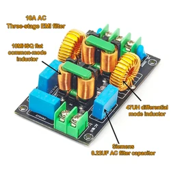 4A 10A 20A AC Power Filter Board Module EMI Filter AC Mains Purification HiFi Audio Decoder Amplifier