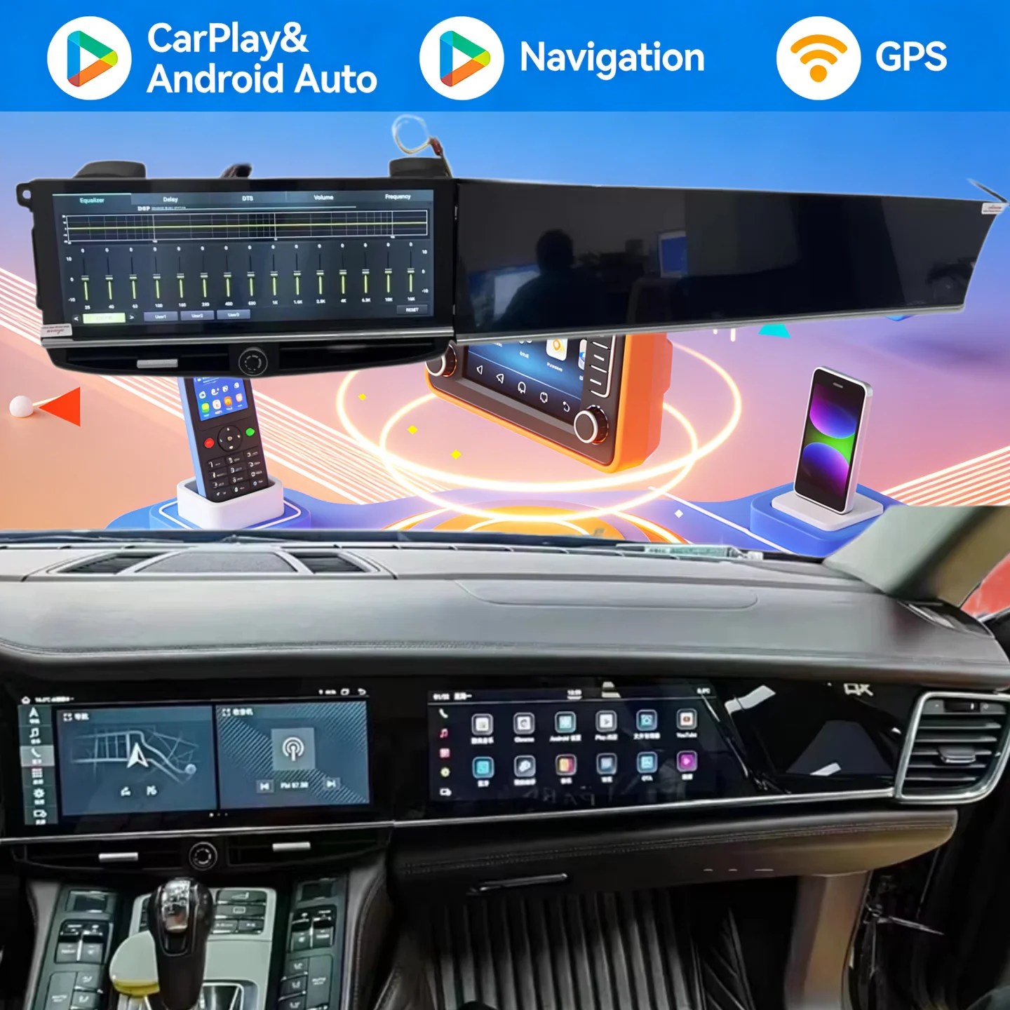 10.9 Inch+11.4 Inch Dual Screen Carplay For Porsche Panamera 970 2010-2016 Upgraded Interactive Android Multimedia Video Player